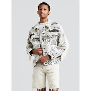 Levi's Made & Crafted Aztec Woven Fringe Trucker Jacket Size 0
